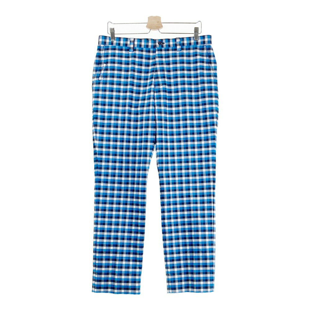 MUNSING WEAR マンシングウェア ストレッチパンツ チェック柄 ブルー系 85 【中古】ゴルフウェア メンズ