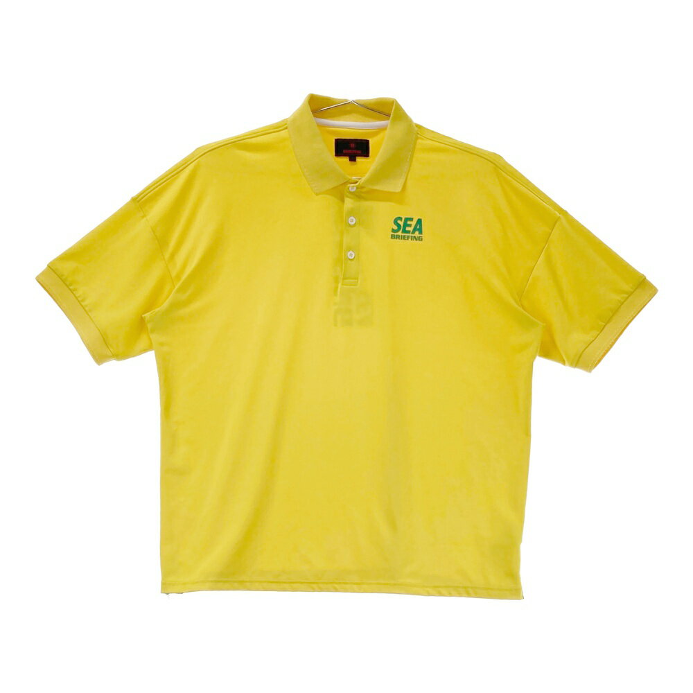 BRIEFING GOLF ブリーフィング WIND AND SEA 半袖ポロシャツ イエロー系 L 【中古】ゴルフウェア メンズ