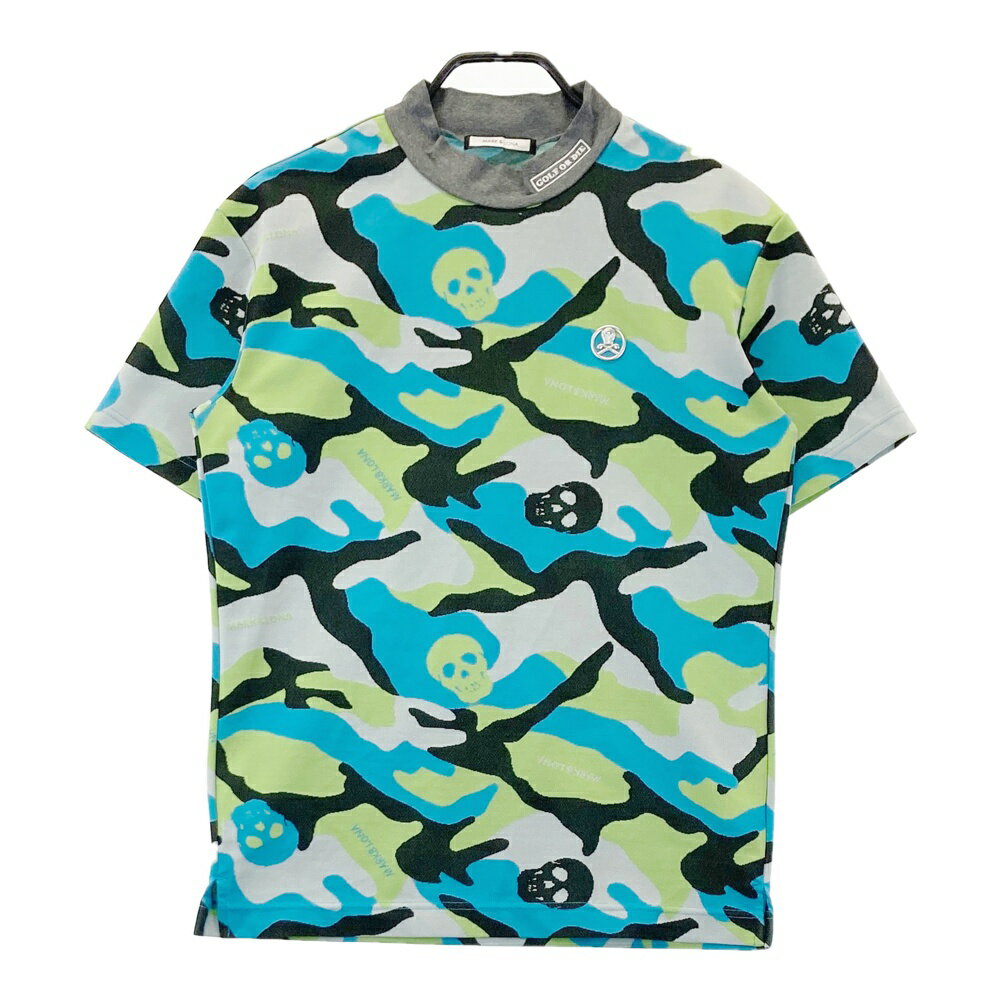 MARK&LONA マークアンドロナ ; ハイネック 半袖Tシャツ カモフラ柄 ブルー系 46 【中古】ゴルフウェア メンズ