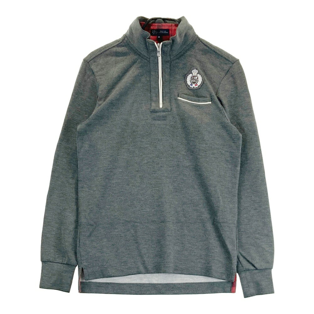 23区GOLF ニジュウサンクゴルフ 重ね着風 長袖ニットセーター グレー系 M 【中古】ゴルフウェア メンズ
