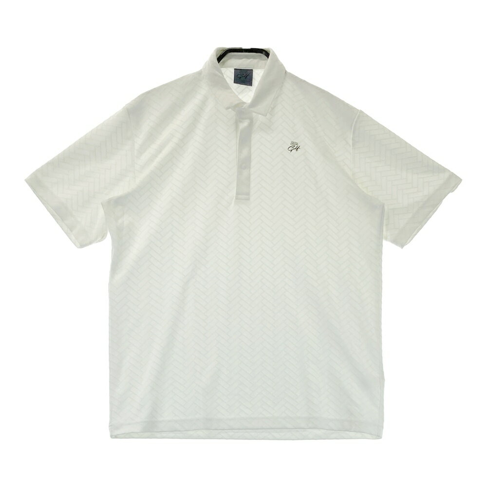 UNITED ARROWS GOLF ユナイテッドアローズゴルフ 6017-699-0090 半袖ポロシャツ 総柄 ホワイト系 Large 【中古】ゴルフウェア メンズ