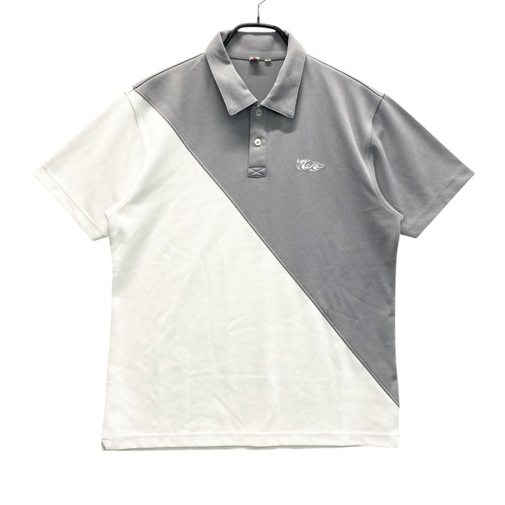 DANCE WITH DRAGON ダンスウィズドラゴン 半袖ポロシャツ グレー系 2 【中古】ゴルフウェア メンズ