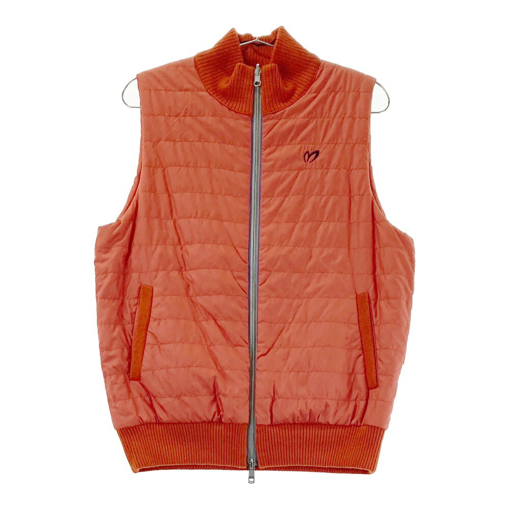 MASTER BUNNY EDITION マスターバニーエディション リバーシブル 中綿ニット切替 ジップベスト オレンジ系 4 【中古】ゴルフウェア メンズ