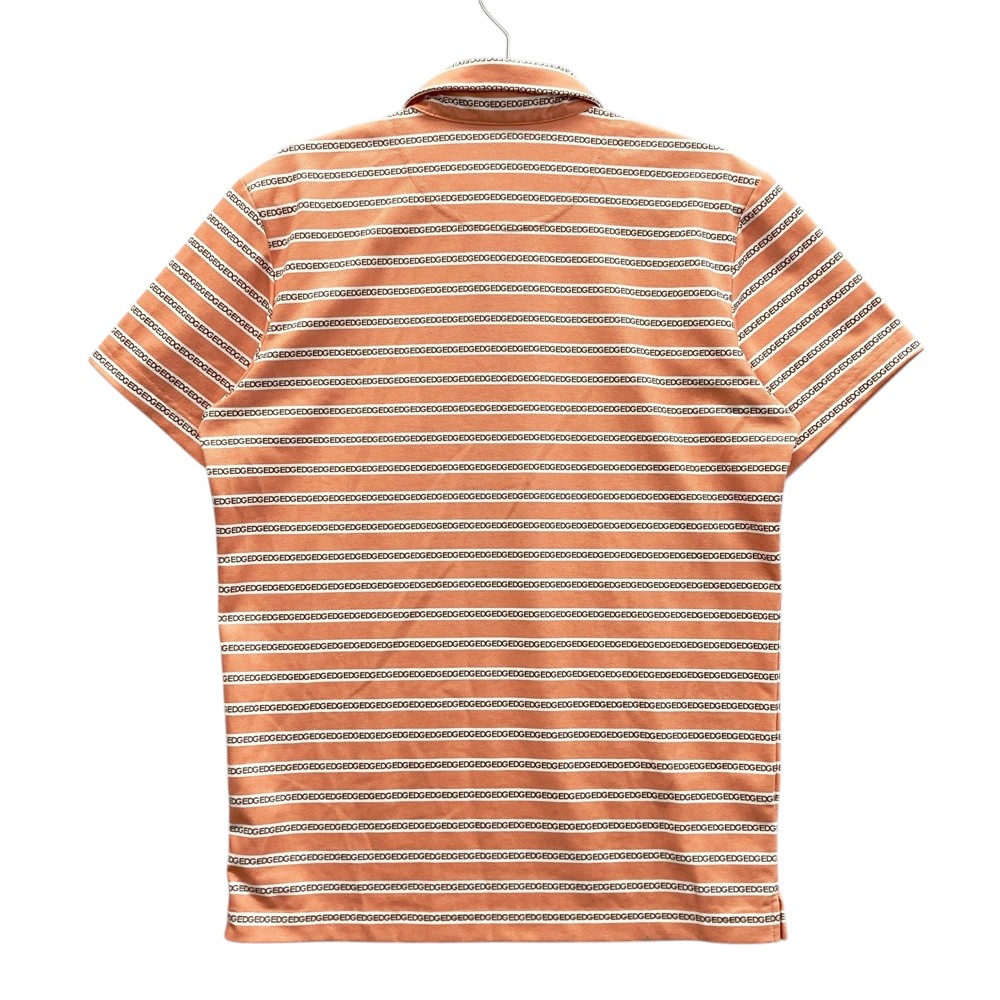EDWIN GOLF エドウィンゴルフ 半袖ポロシャツ ロゴ ボーダー柄 オレンジ系 S 【中古】ゴルフウェア メンズ