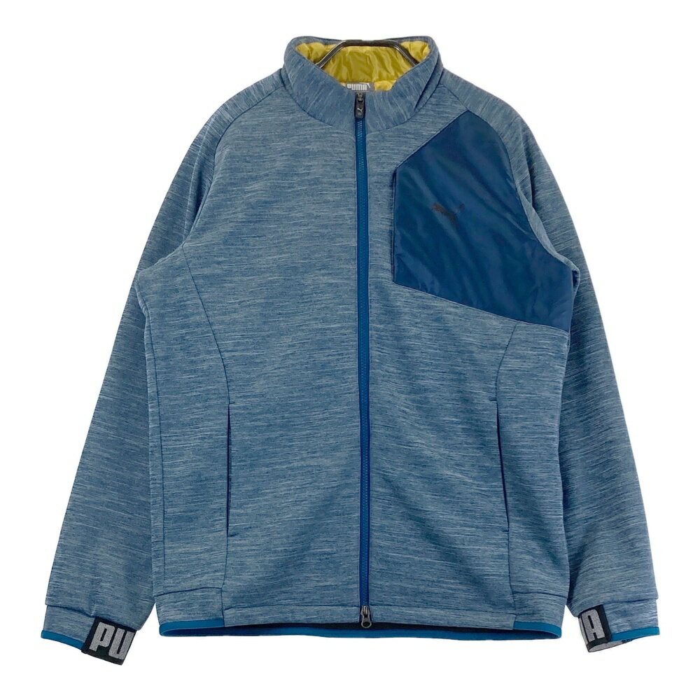 PUMA GOLF プーマゴルフ 中綿切替 裏フリースジップジャケット ブルー系 L 【中古】ゴルフウェア メンズ