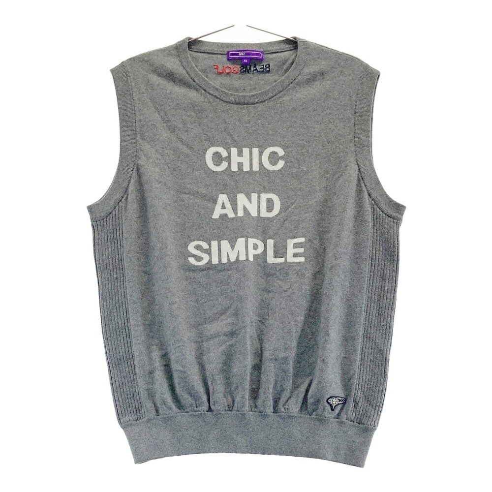 BEAMS GOLF ビームスゴルフ パープルレーベル コットン混 ニットベスト グレー系 XL 【中古】ゴルフウ..