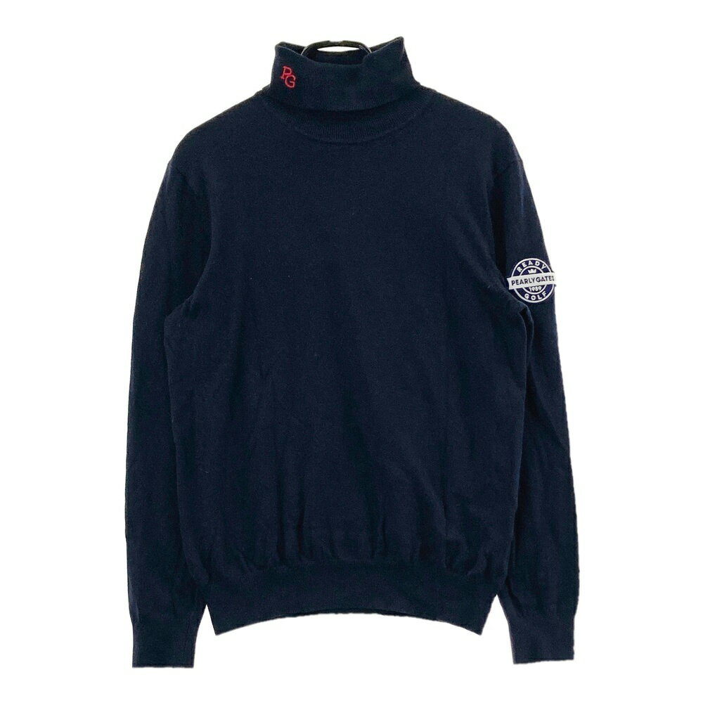 PEARLY GATES パーリーゲイツ タートルネック ニットセーター ネイビー系 4 【中古】ゴルフウェア メンズ