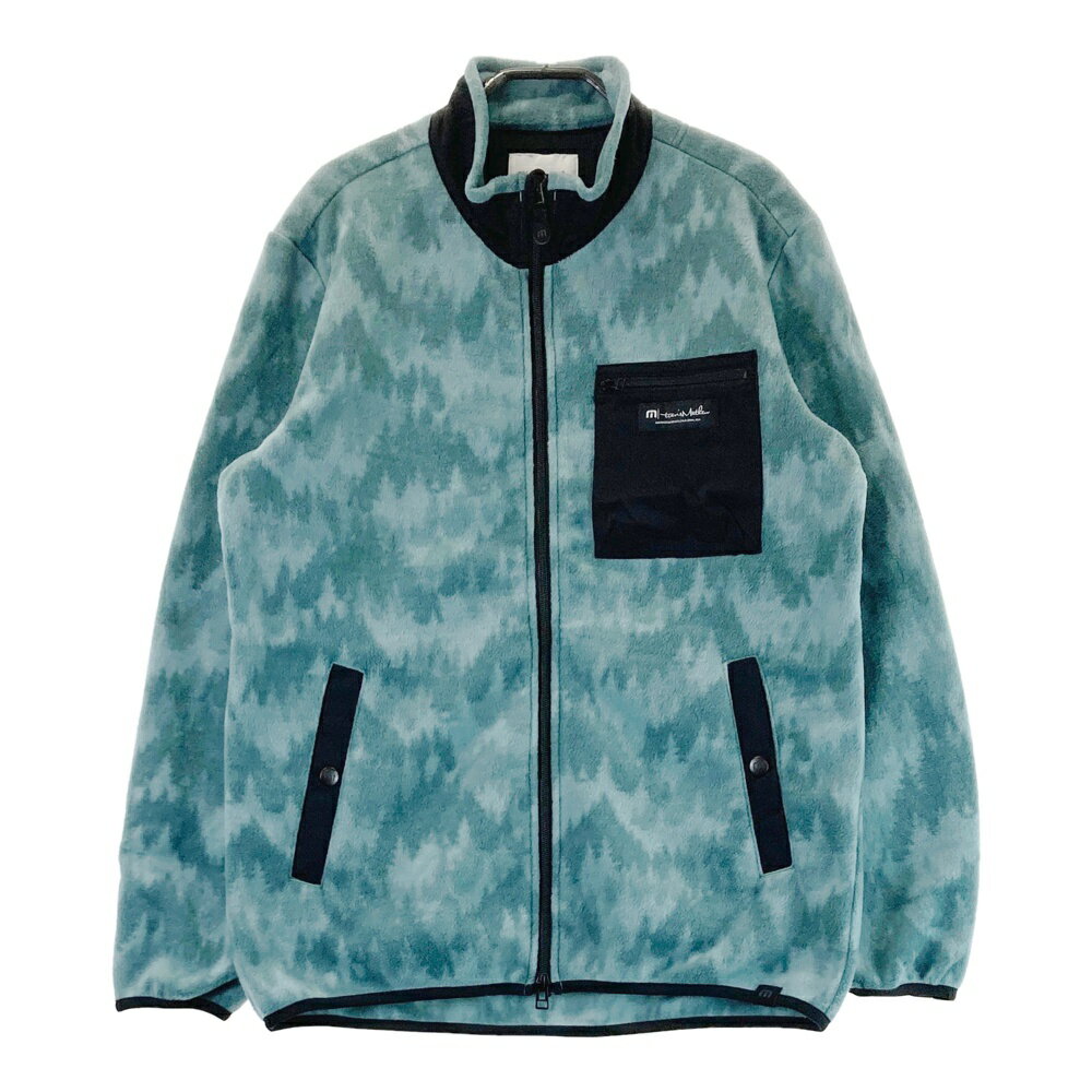 TRAVIS MATHEW トラビスマシュー フリース ジップジャケット 総柄 ブルー系 L 【中古】ゴルフウェア メンズ
