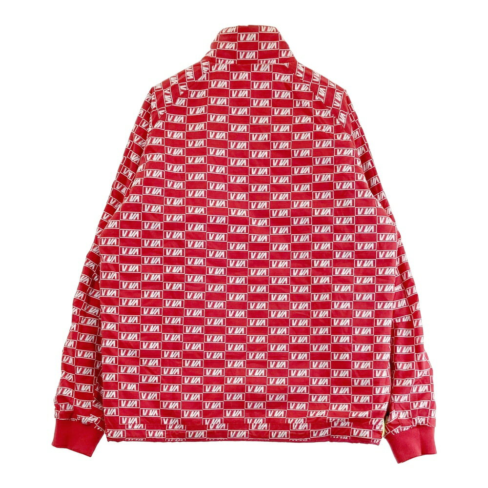 VIVA HEART ビバハート リバーシブル 中綿ジップジャケット ロゴ総柄 レッド系 50 【中古】ゴルフウェア メンズ