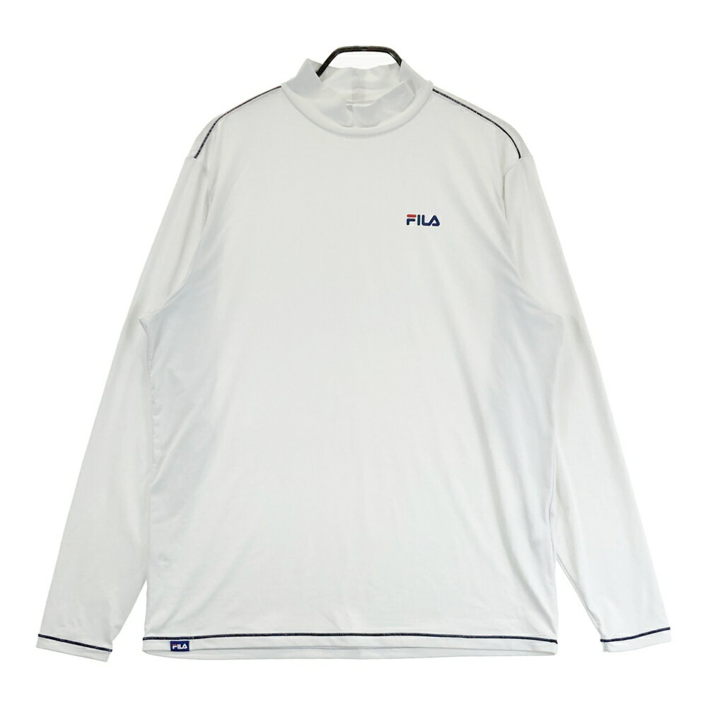 FILA GOLF フィラゴルフ モックネック 長袖Tシャツ ホワイト系 LL 【中古】ゴルフウェア メンズ