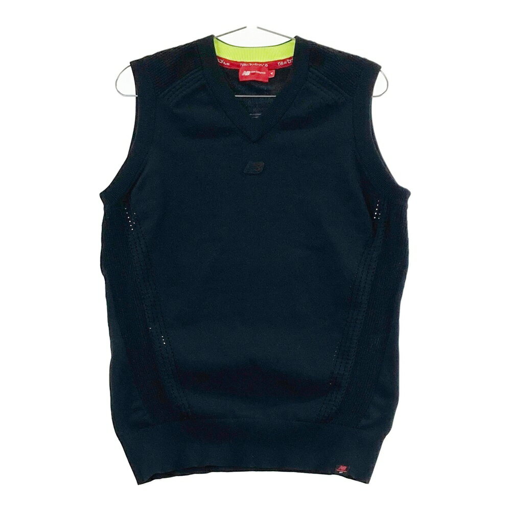 NEW BALANCE GOLF ニューバランス Vネック ニットベスト ブラック系 4 【中古】ゴルフウェア メンズ