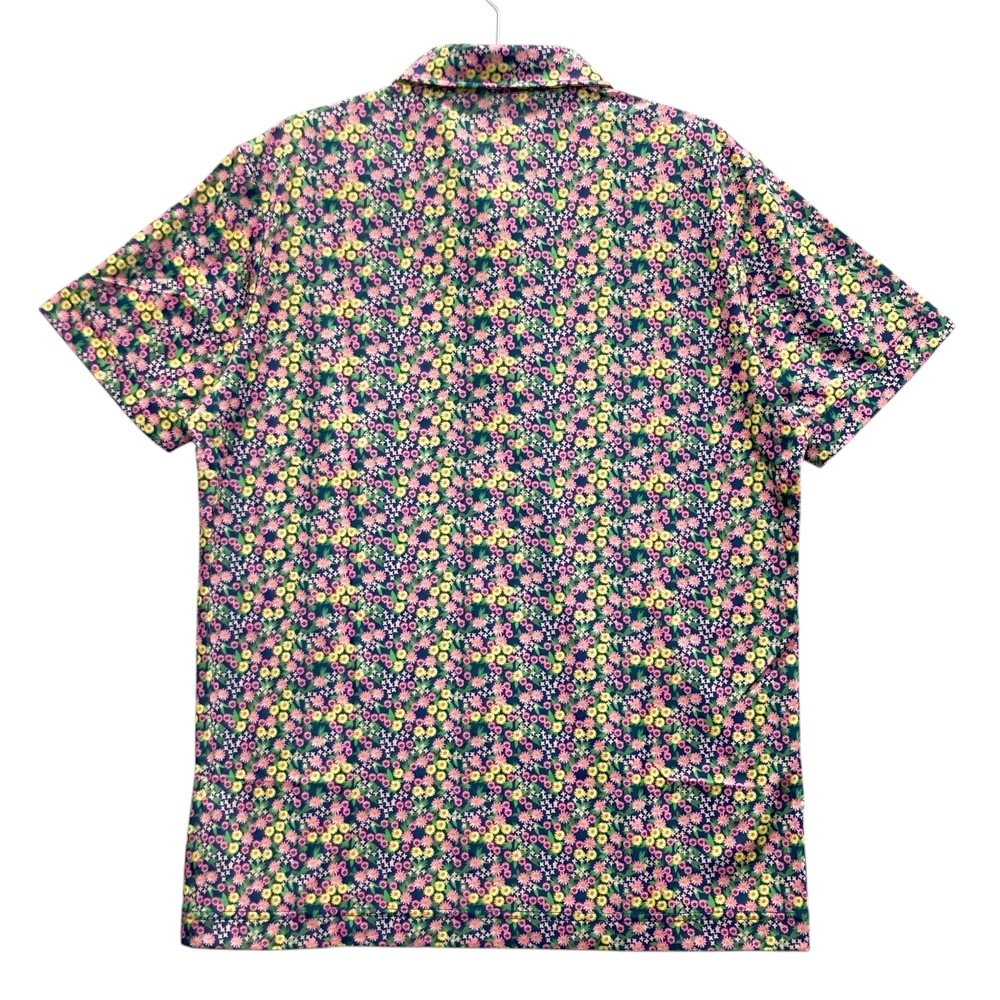 VIVA HEART ビバハート 011-25242 半袖ポロシャツ 花柄 ネイビー系 52 【中古】ゴルフウェア メンズ