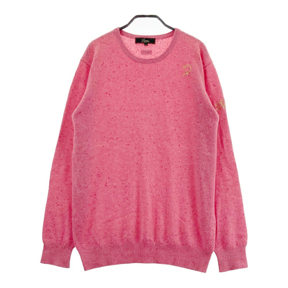 DLEMORE ドレモア ニットセーター カシミヤ 総柄 ピンク系 LL 【中古】ゴルフウェア メンズ