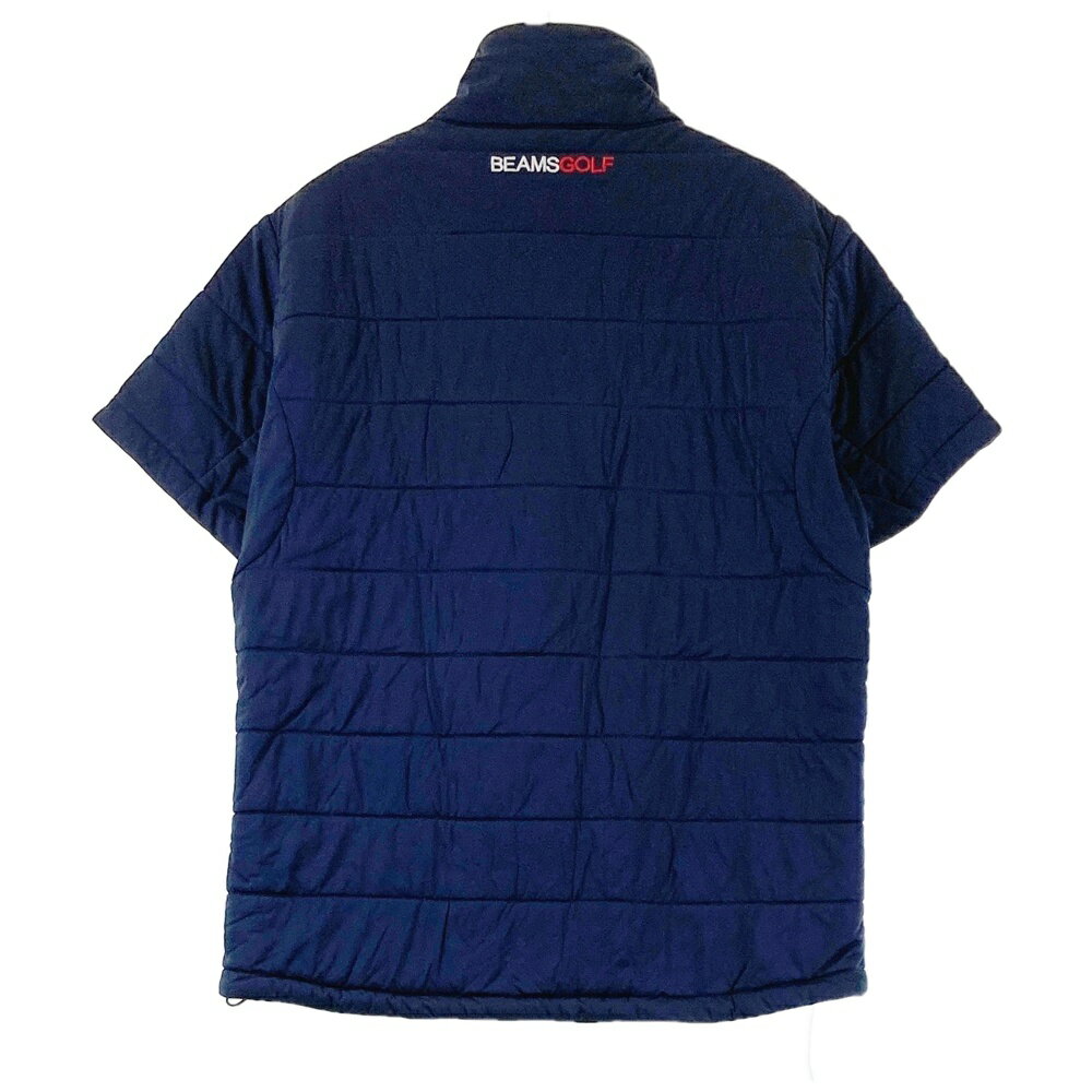 BEAMS GOLF ビームスゴルフ 半袖 中綿ジャケット ネイビー系 L 【中古】ゴルフウェア メンズ