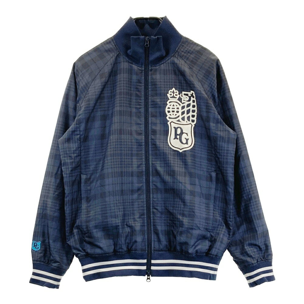 PEARLY GATES パーリーゲイツ ジップ 蓄熱ジャケット タータンチェック柄 ネイビー系 4 【中古】ゴルフウェア メンズ
