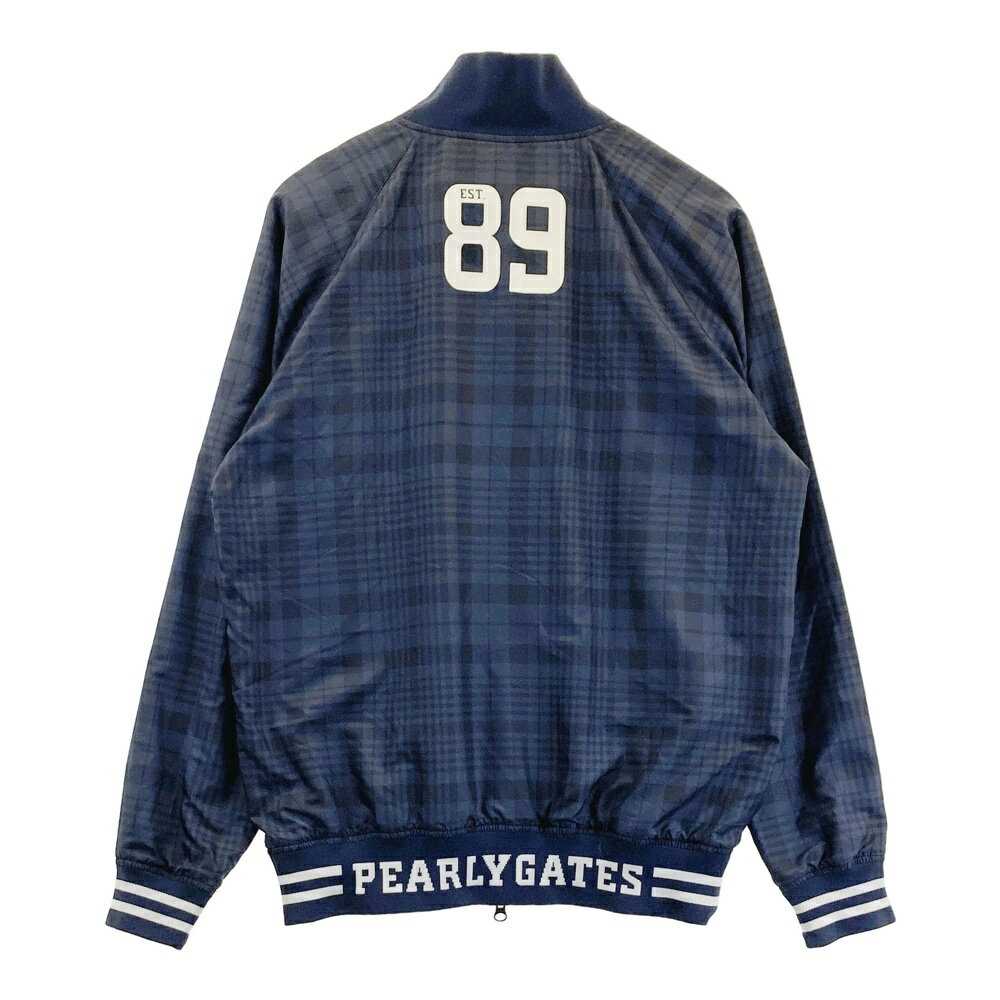 PEARLY GATES パーリーゲイツ ジップ 蓄熱ジャケット タータンチェック柄 ネイビー系 4 【中古】ゴルフウェア メンズ