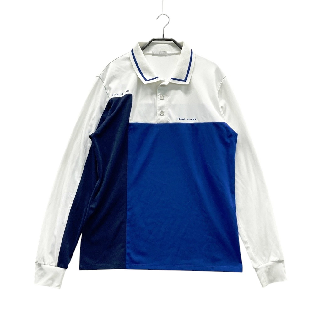 HEAL CREEK ヒールクリーク 長袖ポロシャツ ネイビー系 50 【中古】ゴルフウェア メンズ