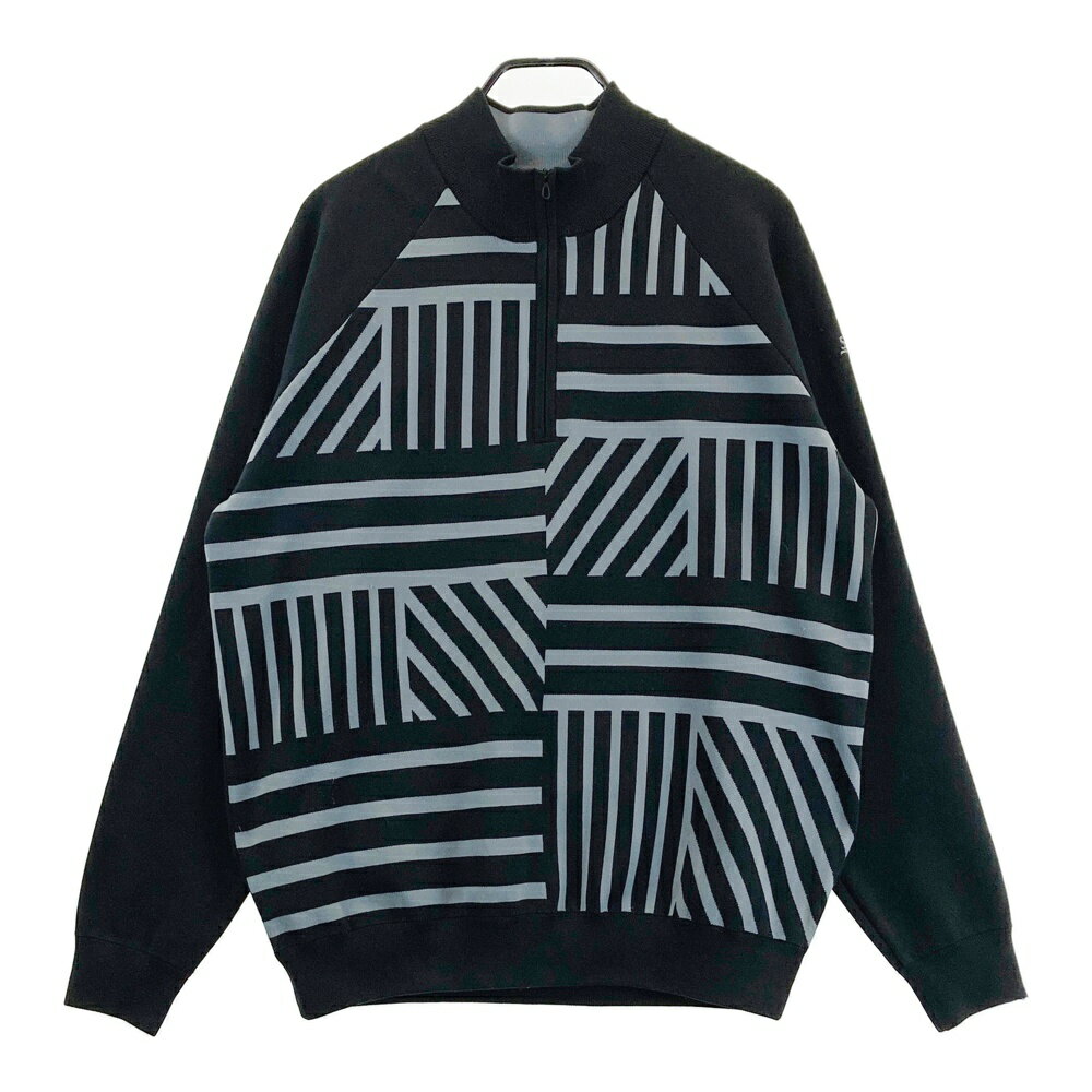 SRIXON スリクソン byDESCENTE 2023年モデル 裏地付 ハーフジップ ニットセーター 総柄 ブラック系 3L 【中古】ゴルフウェア メンズ