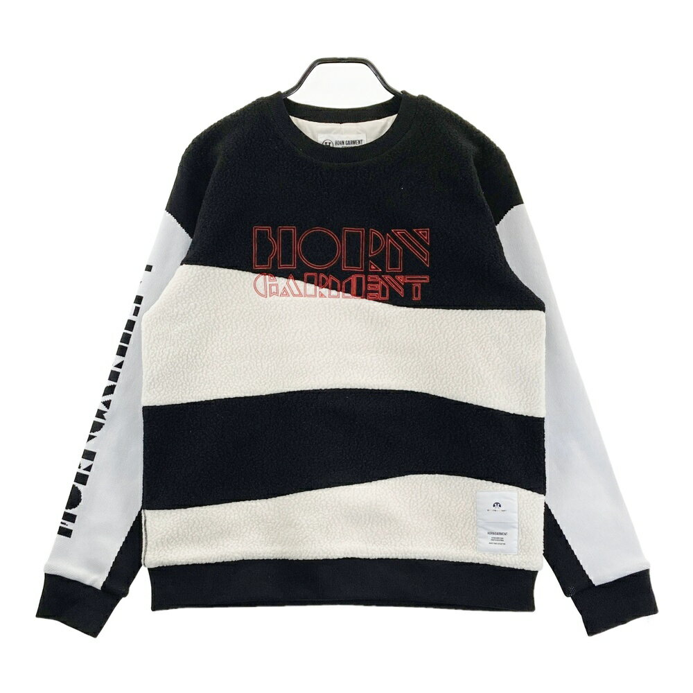 HORN GMT ホーン ガーメント ボア切替 長袖ニットセーター ブラック系 48 【中古】ゴルフウェア メンズ