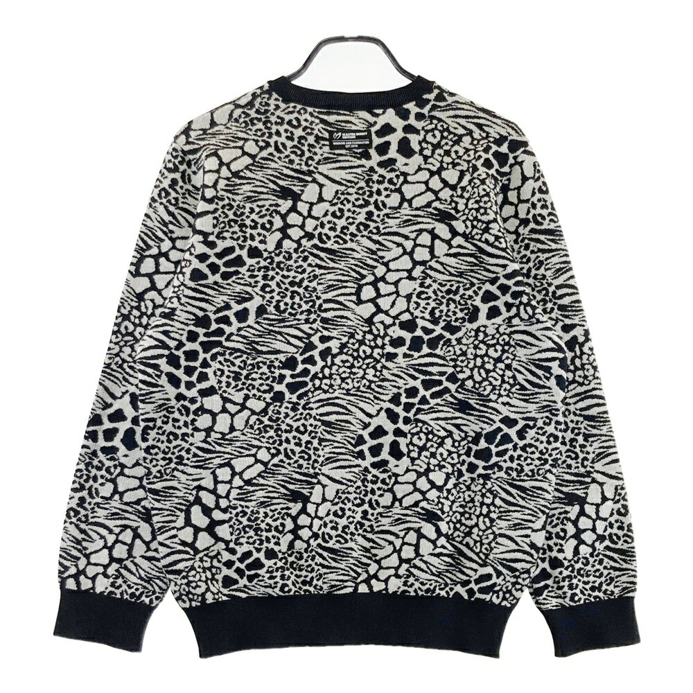 MASTER BUNNY EDITION マスターバニーエディション ウール混 長袖 ニットセーター アニマル総柄 グレー系 6 【中古】ゴルフウェア メンズ