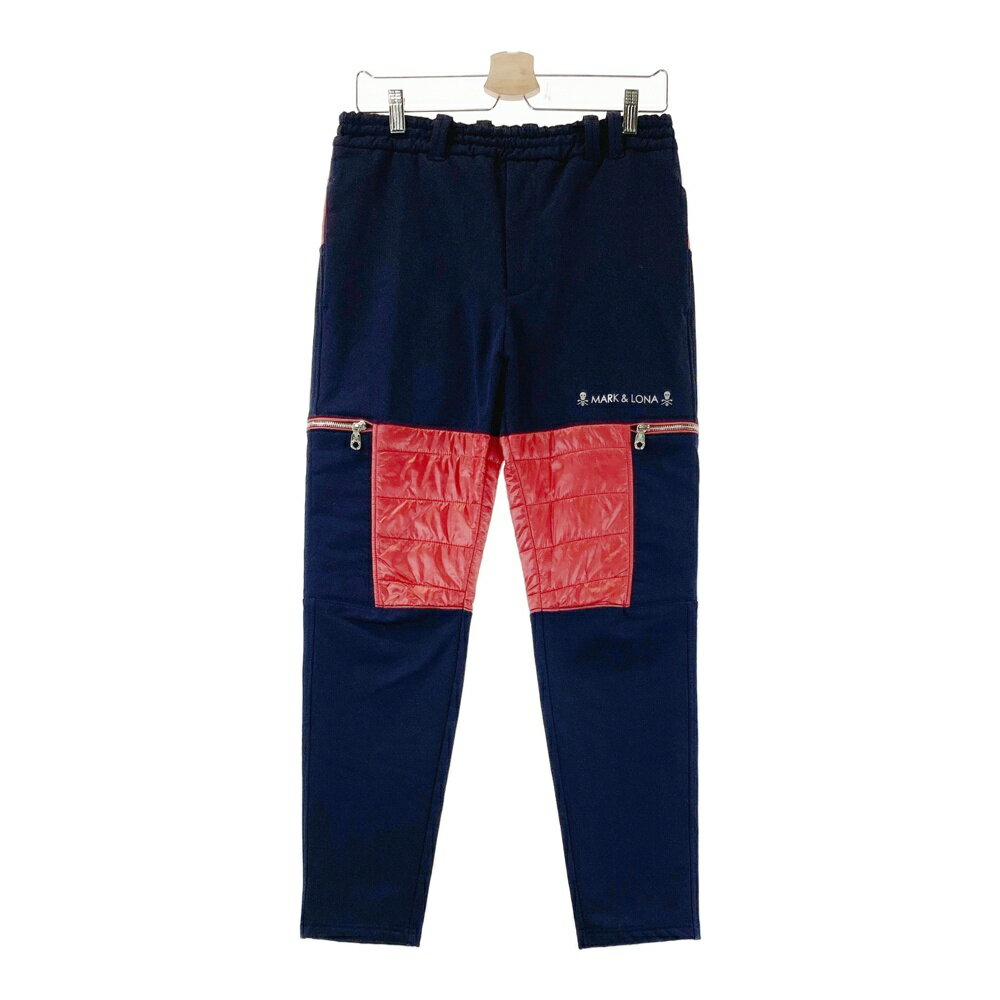 MARK&LONA マークアンドロナ 中綿切替 ストレッチパンツ 裏フリース ネイビー系 44 【中古】ゴルフウェア メンズ