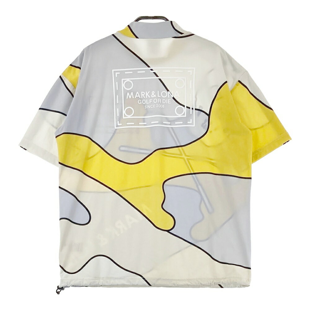 MARK&LONA マークアンドロナ 2024年モデル モックネック 半袖Tシャツ スカル カモフラ柄 イエロー系 46 【中古】ゴルフウェア メンズ