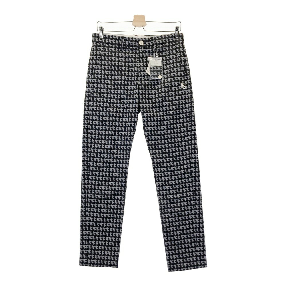 PEARLY GATES パーリーゲイツ ×PEANUTS ストレッチパンツ ロゴ刺繍 スヌーピー柄 ブラック系 3 【中古..