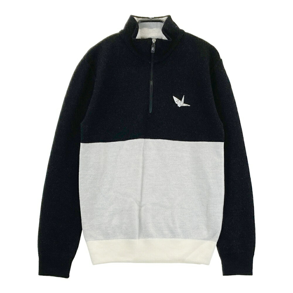 1PIU1UGUALE3 GOLF ×デル・ピエロ GDK003 ハーフジップ ニットセーター ブラック系 3 【中古】ゴルフウ..