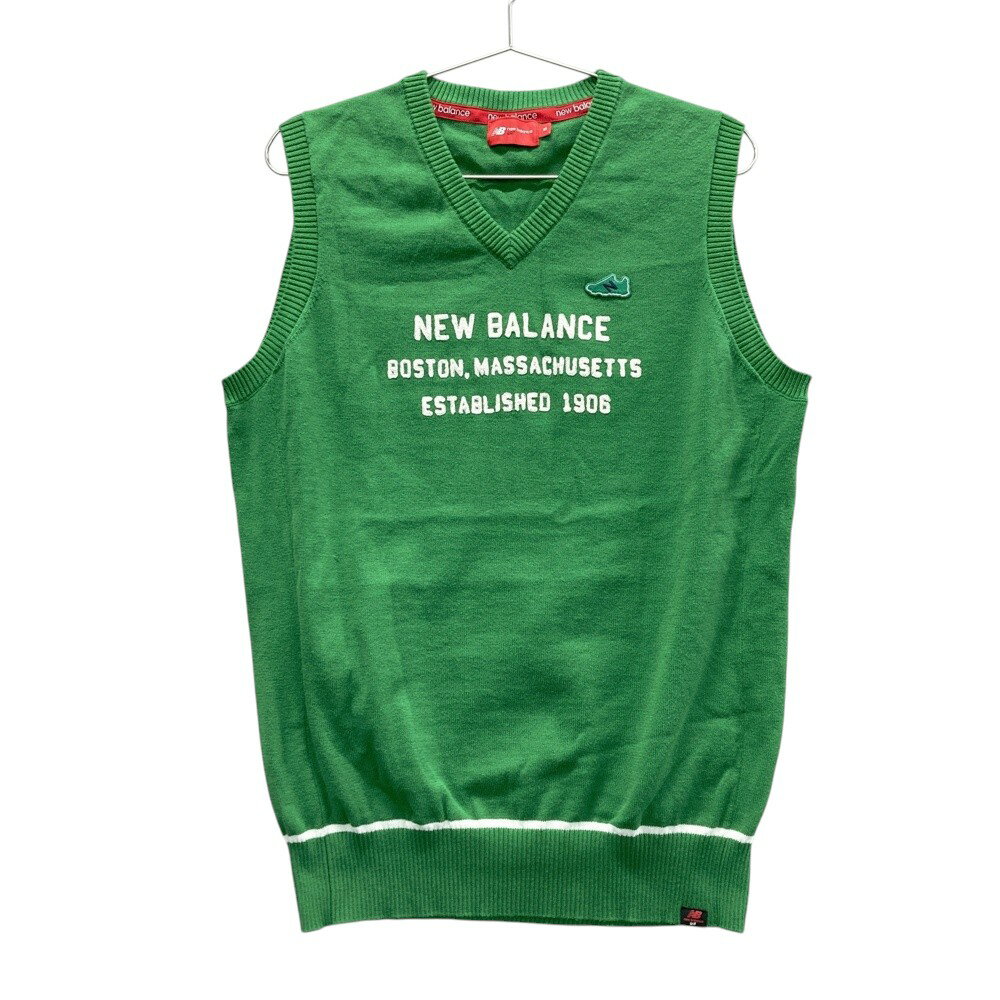 NEW BALANCE GOLF ニューバランス Vネック ニットベスト グリーン系 5 【中古】ゴルフウェア メンズ