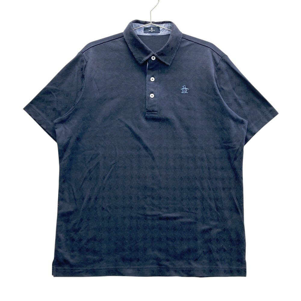 MUNSING WEAR マンシングウェア 半袖ポロシャツ ネイビー系 LL 【中古】ゴルフウェア メンズ