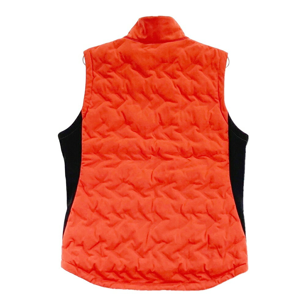 DESCENTE GOLF デサントゴルフ ダウンベスト オレンジ系 L 【中古】ゴルフウェア メンズ