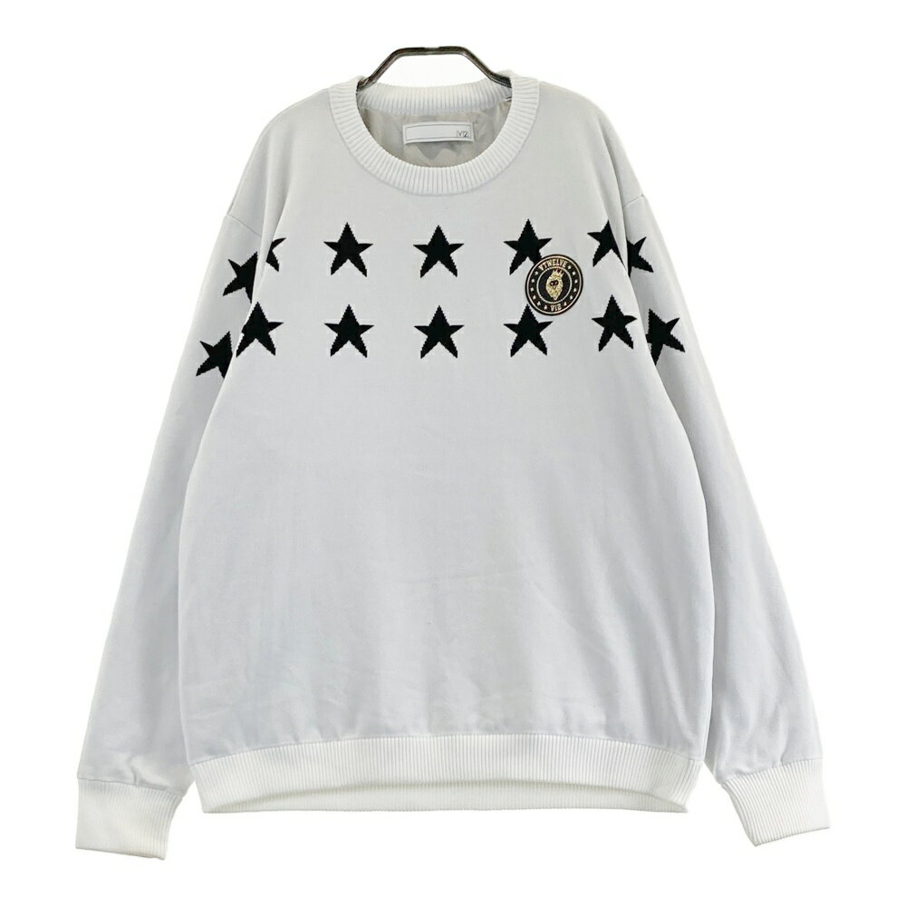 V12 ヴィトゥエルヴ 裏地付きニットセーター ホワイト系 XXL 【中古】ゴルフウェア メンズ