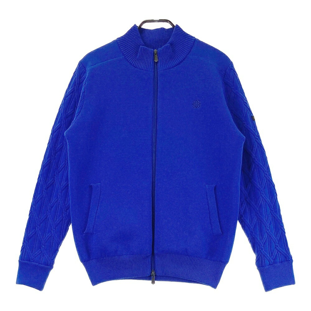 ST ANDREWS セントアンドリュース 裏地付 ニットジップジャケット ブルー系 L 【中古】ゴルフウェア メンズ