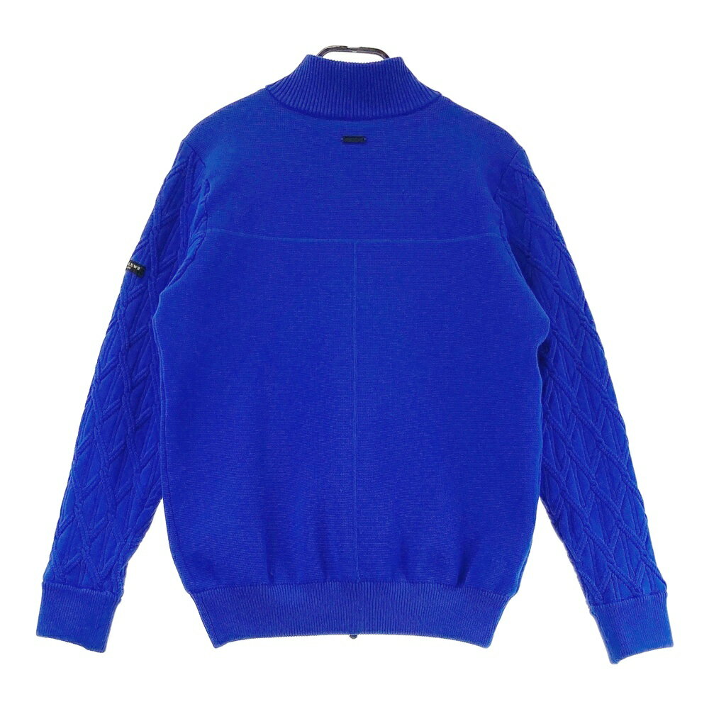 ST ANDREWS セントアンドリュース 裏地付 ニットジップジャケット ブルー系 L 【中古】ゴルフウェア メンズ
