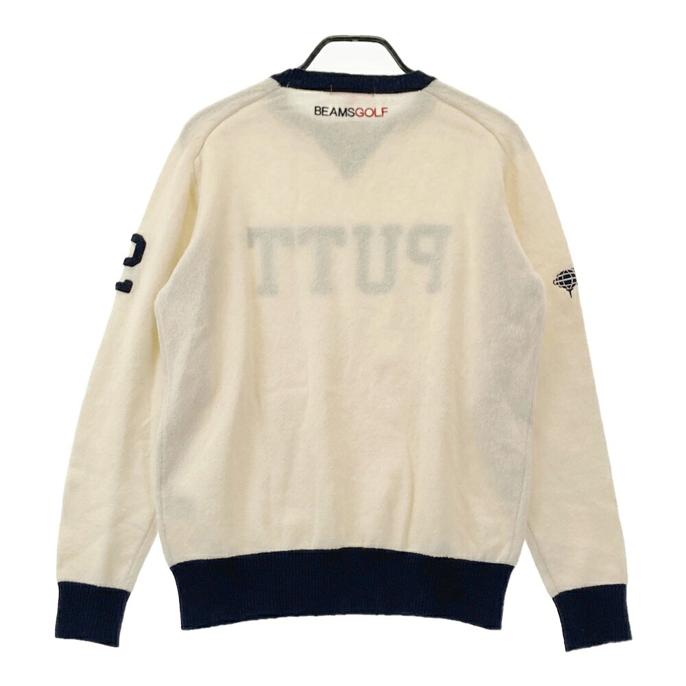 BEAMS GOLF ビームスゴルフ ニット セーター ホワイト系 L 【中古】ゴルフウェア メンズ