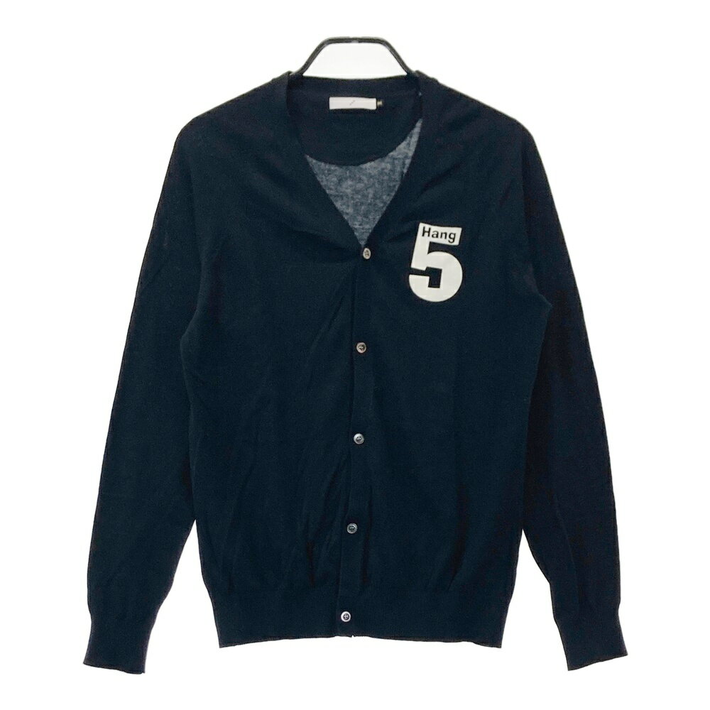 ROUGH&SWELL ラフアンドスウェル コットン ニットカーディガン ブラック系 M 【中古】ゴルフウェア メ..