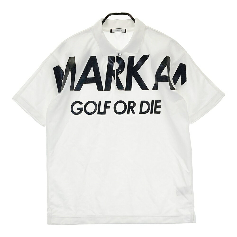MARK&LONA マークアンドロナ 半袖ポロシャツ ビックロゴ ホワイト系 48 【中古】ゴルフウェア メンズ