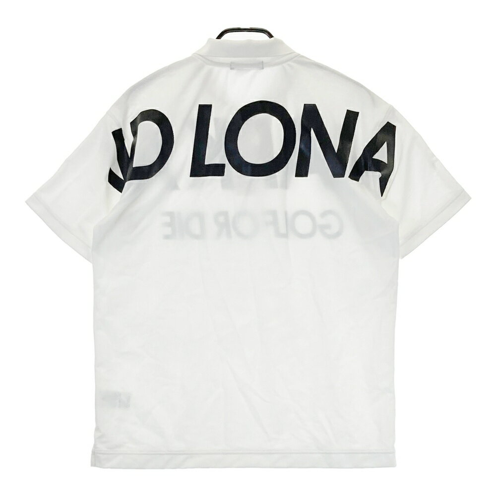 MARK&LONA マークアンドロナ 半袖ポロシャツ ビックロゴ ホワイト系 48 【中古】ゴルフウェア メンズ