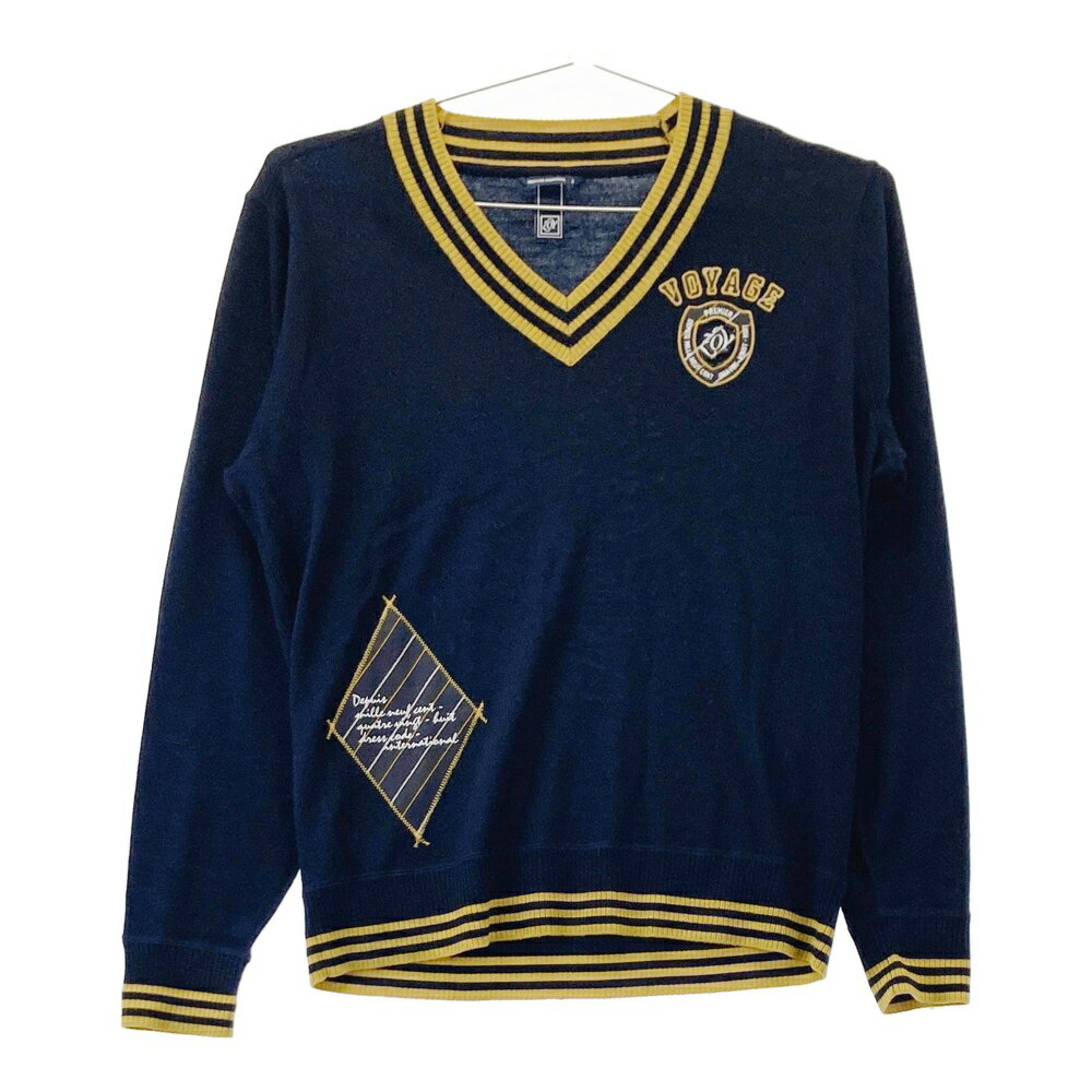 ZOY ゾーイ 長袖ニットセーター ネイビー系 3 【中古】ゴルフウェア メンズ