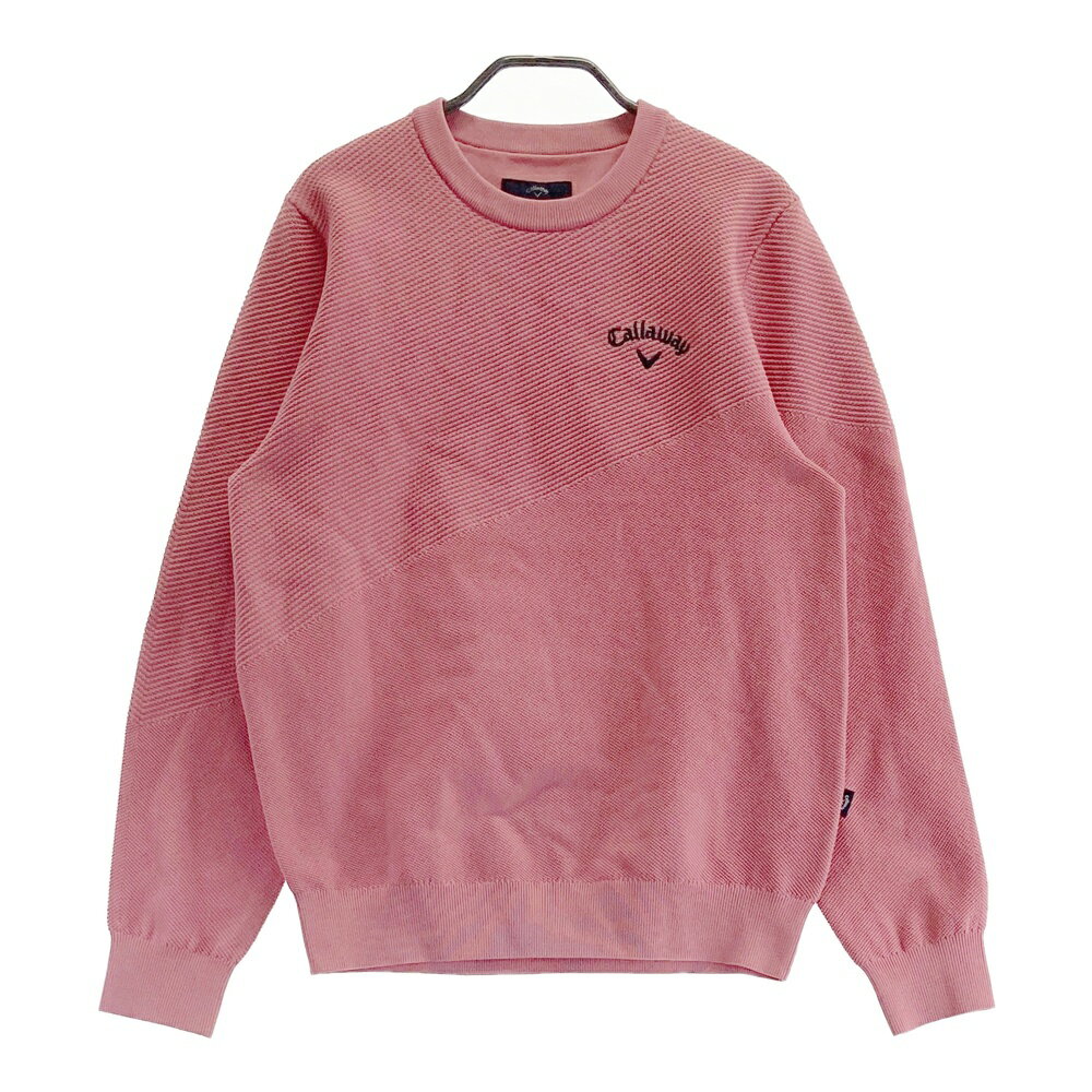 CALLAWAY キャロウェイ 2023年モデル 長袖ニットセーター ピンク系 M 【中古】ゴルフウェア メンズ