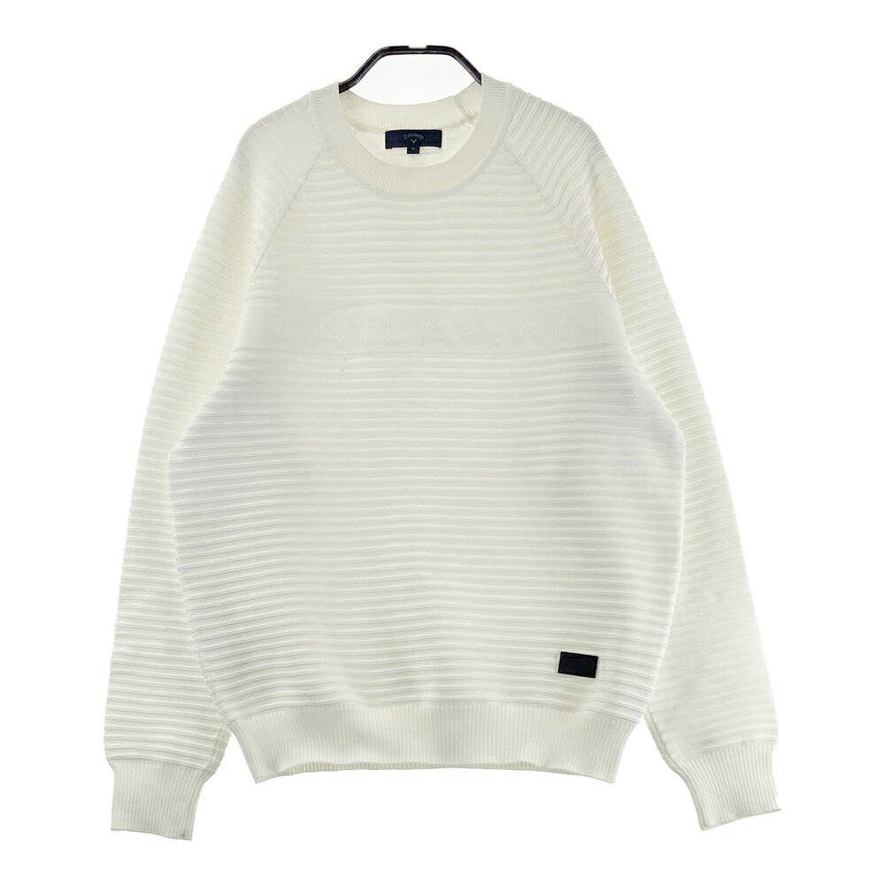 CALLAWAY キャロウェイ 長袖ニットセーター ホワイト系 M 【中古】ゴルフウェア メンズ