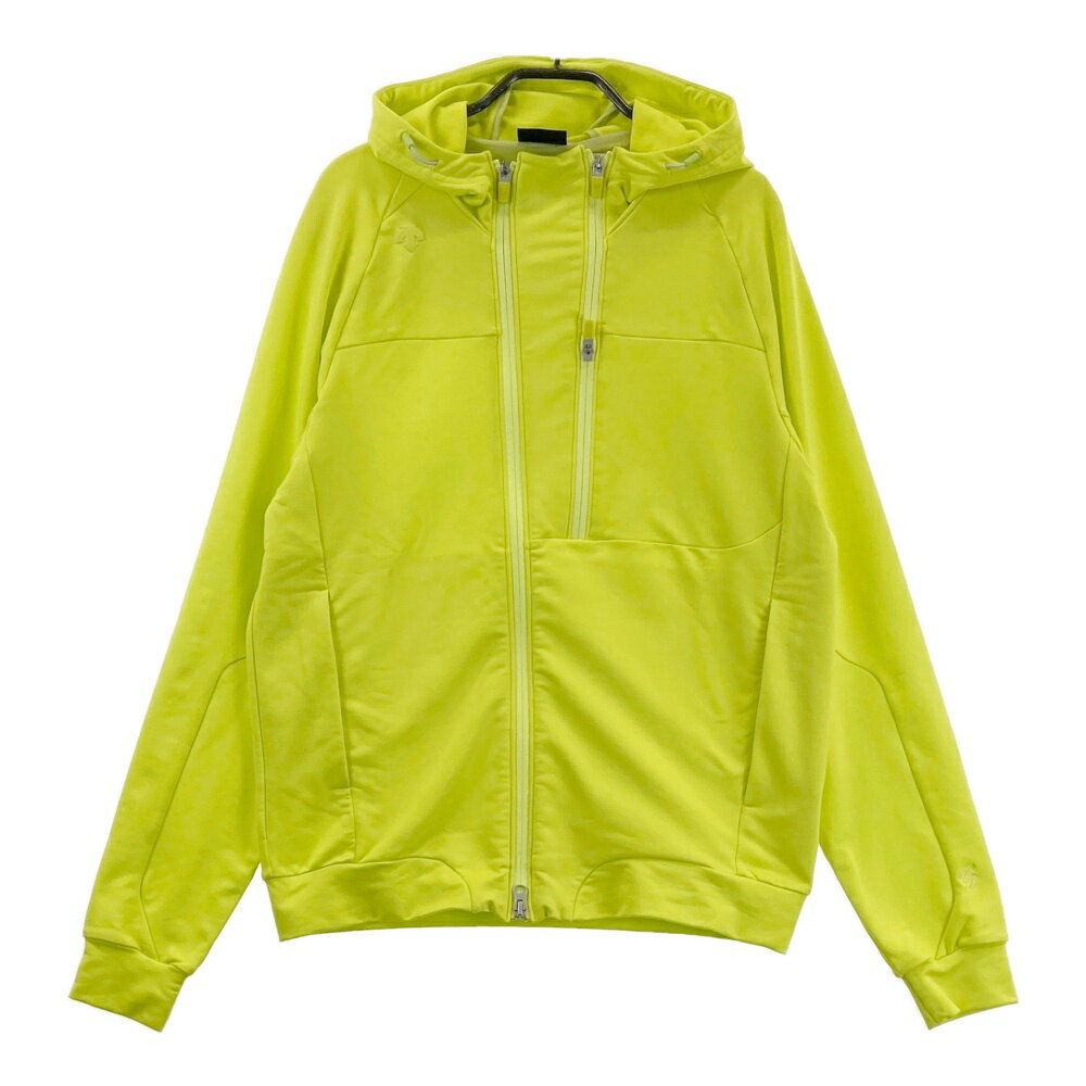DESCENTE GOLF デサントゴルフ 異素材切替 長袖ジップパーカー グリーン系 M 【中古】ゴルフウェア メンズ