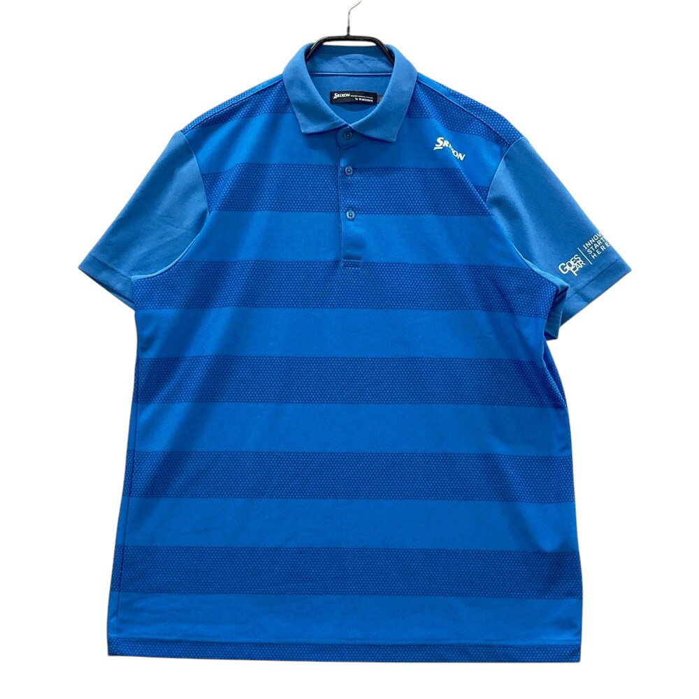 SRIXON スリクソン 半袖ポロシャツ 総柄 ブルー系 LL 【中古】ゴルフウェア メンズ