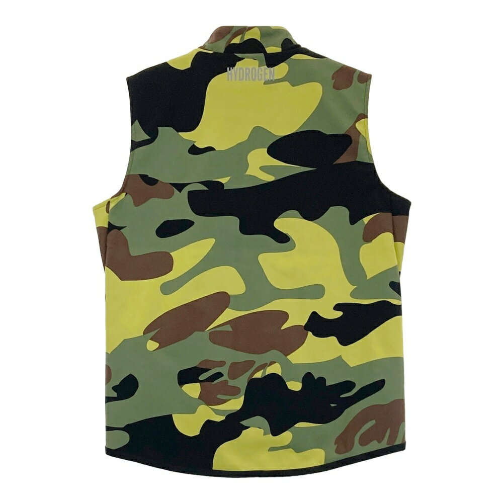 HYDROGEN GOLF ハイドロゲン ゴルフ ジップベスト カモフラ柄 イエロー系 M 【中古】ゴルフウェア メンズ