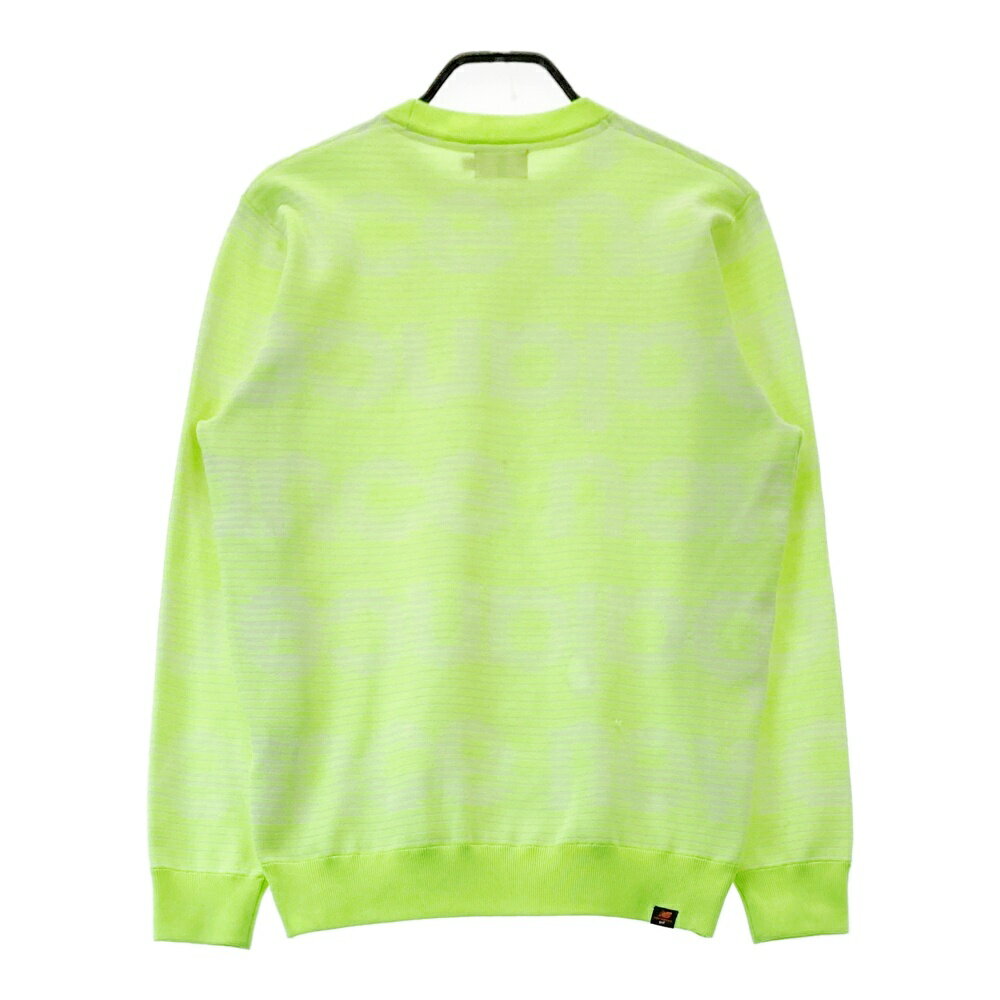 NEW BALANCE GOLF ニューバランス 長袖ニットセーター ボーダー柄 グリーン系 4 【中古】ゴルフウェア メンズ