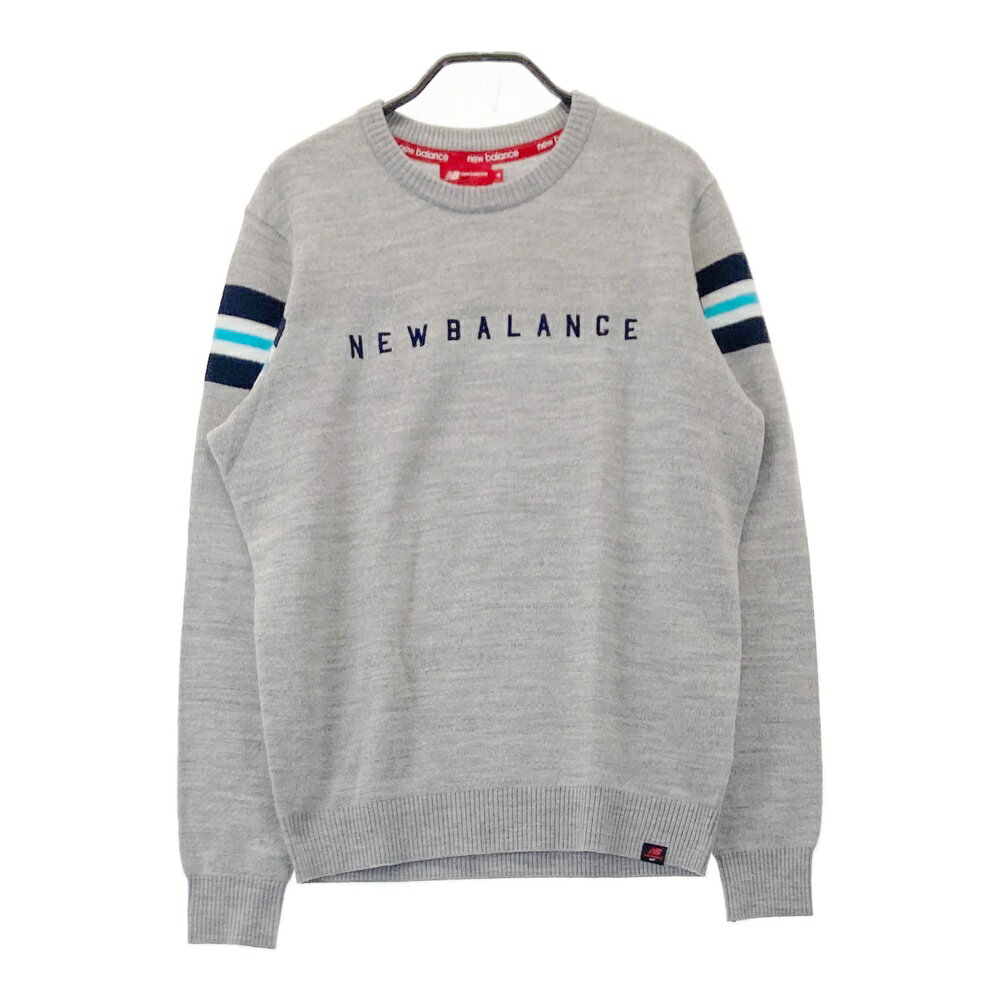 NEW BALANCE GOLF ニューバランス ニットセーター ロゴ グレー系 4 【中古】ゴルフウェア メンズ