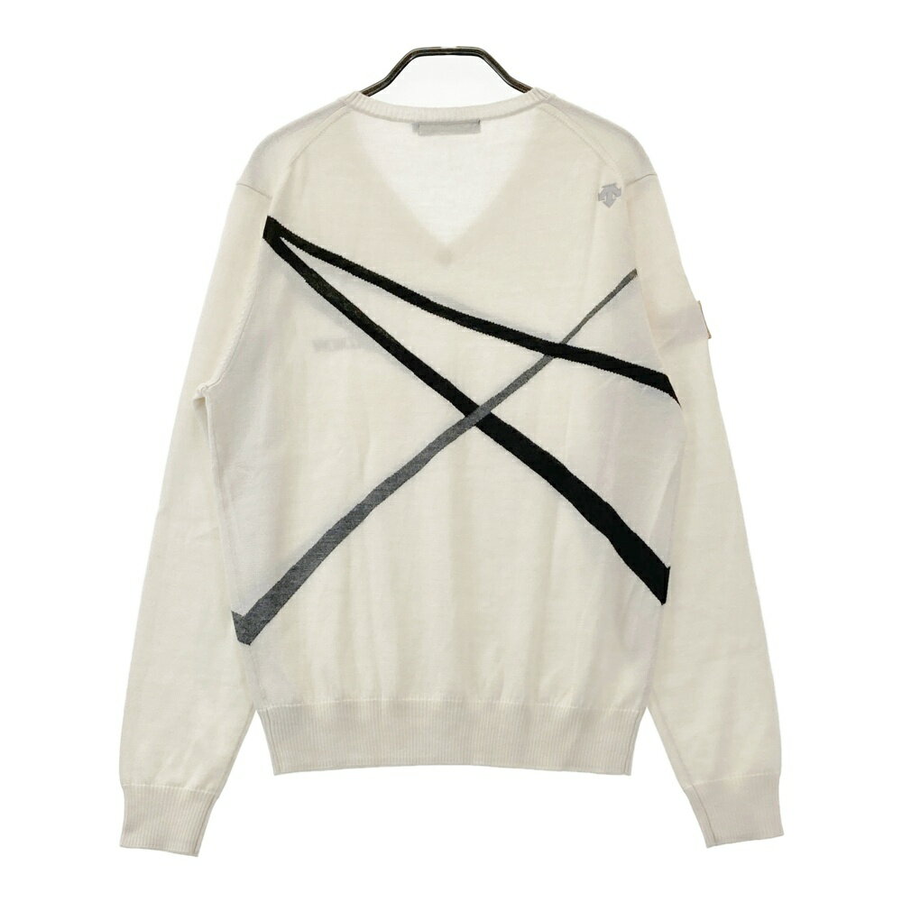 SRIXON スリクソン Vネック長袖ニットセーター by DESCENTE ホワイト系 M 【中古】ゴルフウェア メンズ