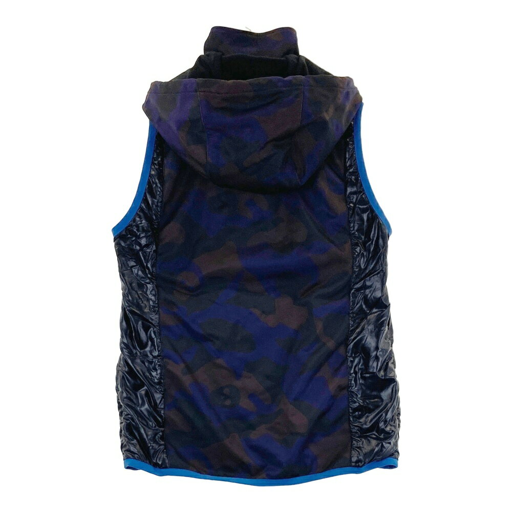 MARK&LONA マークアンドロナ 2WAY 裏起毛 中綿切替 ジップベスト スカル 迷彩 カモフラ柄 パープル系 XL 【中古】ゴルフウェア メンズ