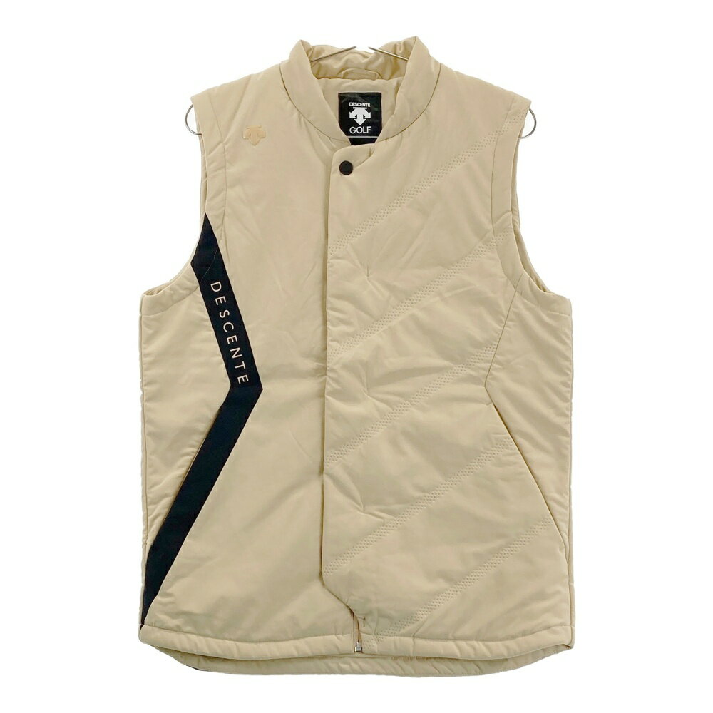 DESCENTE GOLF デサントゴルフ 中綿ベスト ベージュ系 L 【中古】ゴルフウェア メンズ
