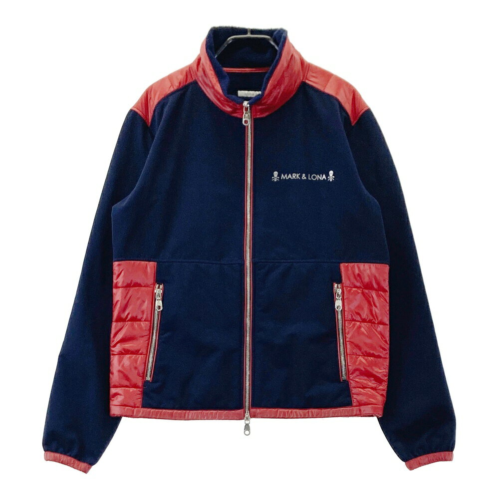 MARK&LONA マークアンドロナ 中綿切替 ジップジャケット 裏フリース ネイビー系 44 【中古】ゴルフウェア メンズ